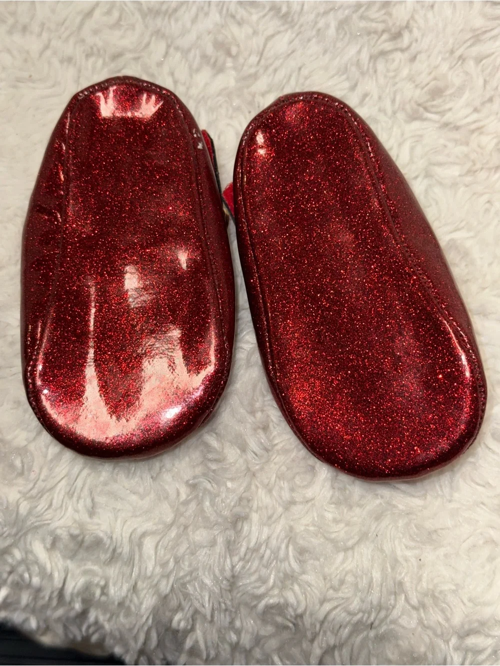 Baby Red Glitter Mary Jane Dress Shoes | Size 6-12 Months
